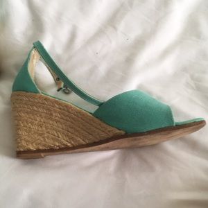 Blue Wedge Sandals